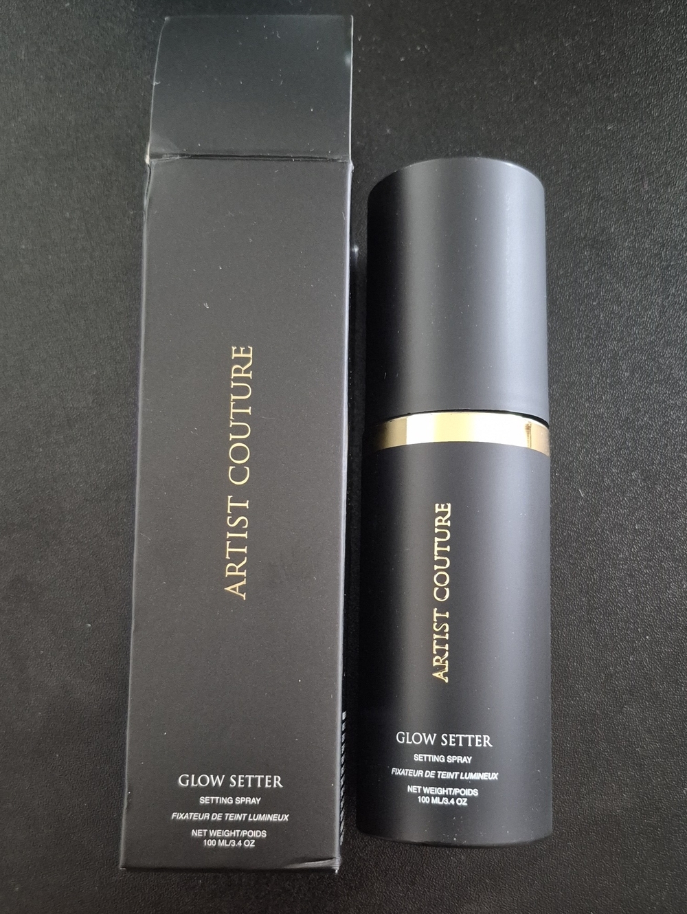 Artist Couture Glow Setter Setting Spray — Black with Gold Accent